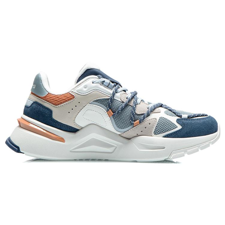 Li Ning Reverse Fantasy Cushioning Slip Resistant Low top Sports Casual Shoes Men's Gray Blue AGLR183-1