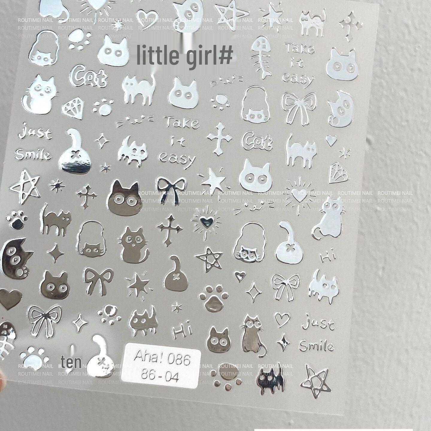 

AHa! Cat Stickers - New Cute Cartoon Kitten Self-Adhesive Nail Art