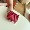 2025 New Genuine Leather Sheepskin Cosmetics Lipstick Storage Bag With Bullets Automatic Closing Change Card Bag