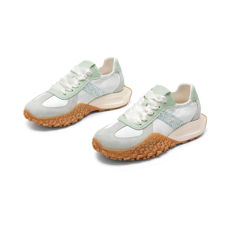 Retro Satin Forrest Gump Shoes Women's Spring and Summer 2025 Versatile New Student Breathable Soft Sole German Training Casual Shoes Women