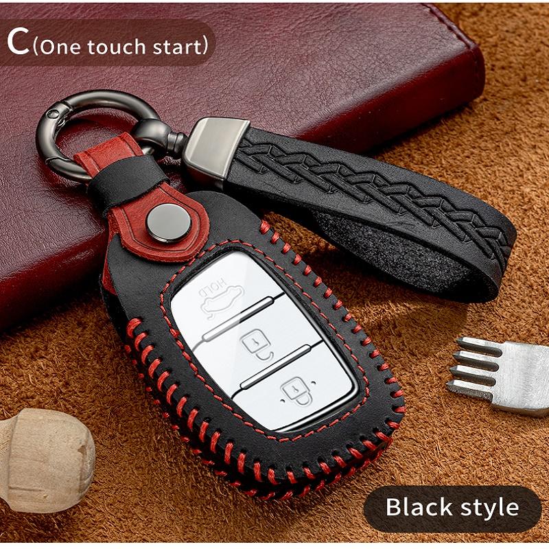 

For Hyundai Ix35 I40 I20 I10 Tucson Elantra Creta Sonata Ioniq Accent Creata Smart Remote Fobs Cover Car Key Case чорний