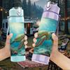 1PC Sea Turtle Underwater Ocean Print 750ml Color Plastic Sports Water Bottle Leakproof Flip Straw Lid Suitable for Sports Office Home Use