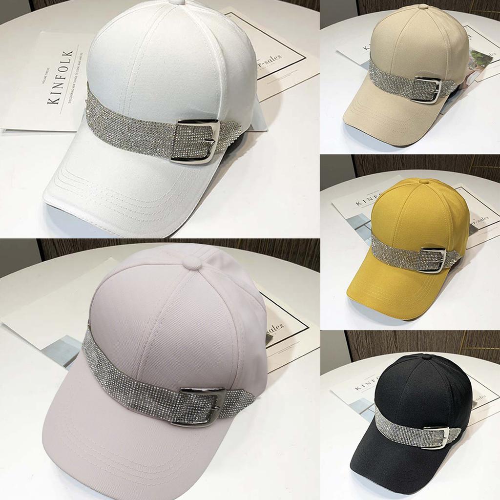 Ponytail Cap Sun for Protection Women with Full Covering Crystal Band Caps Multiple Color Optional