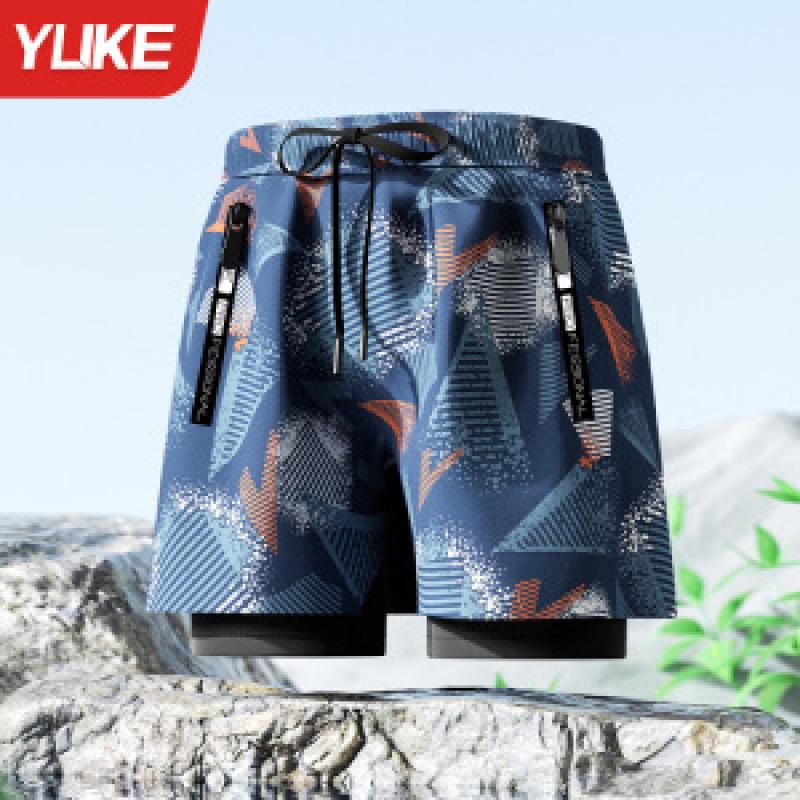 Herren Doppellagige Square-Leg Badehose - Fünf-Punkt-Stil, Anti-Peinlichkeit, Professionelle Strandbekleidung für Erwachsene.
