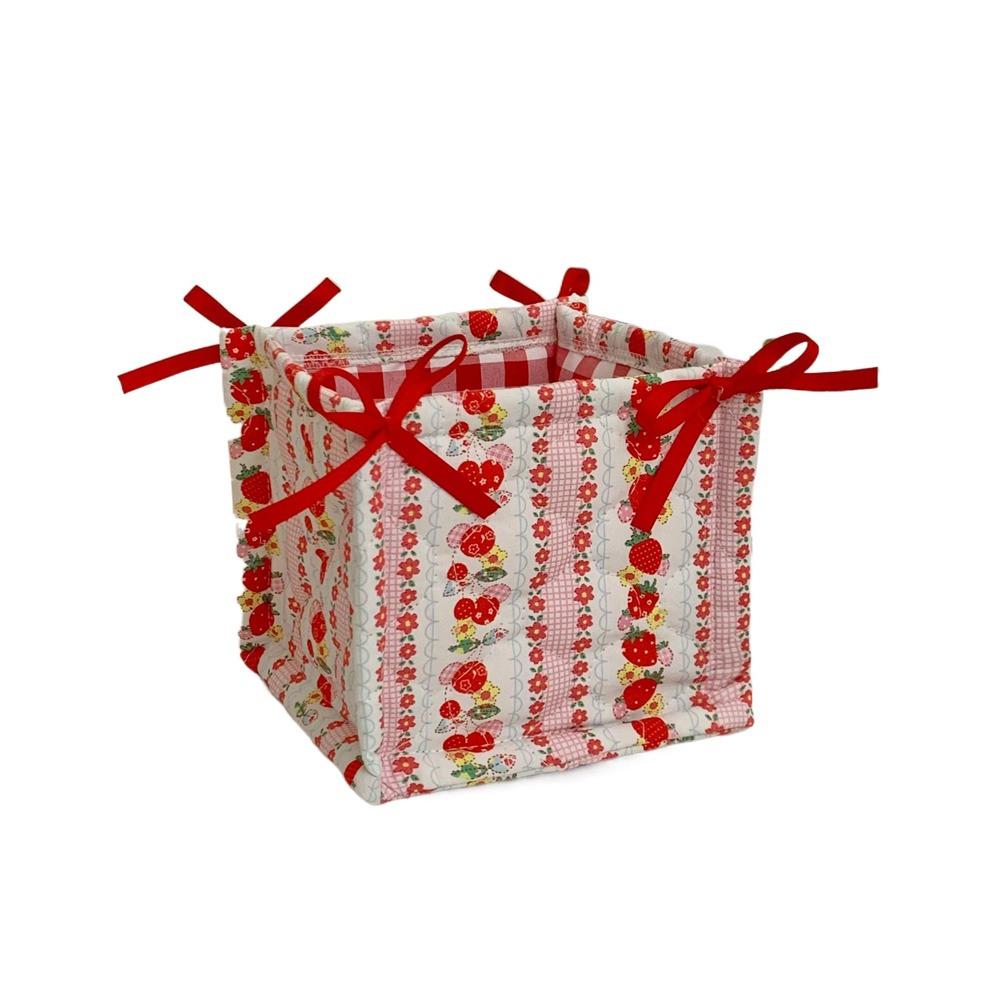 Ins Style Quilted Storage Basket Square Sundries Organizing Bag Cute Desktop Storage Basket  Snacks