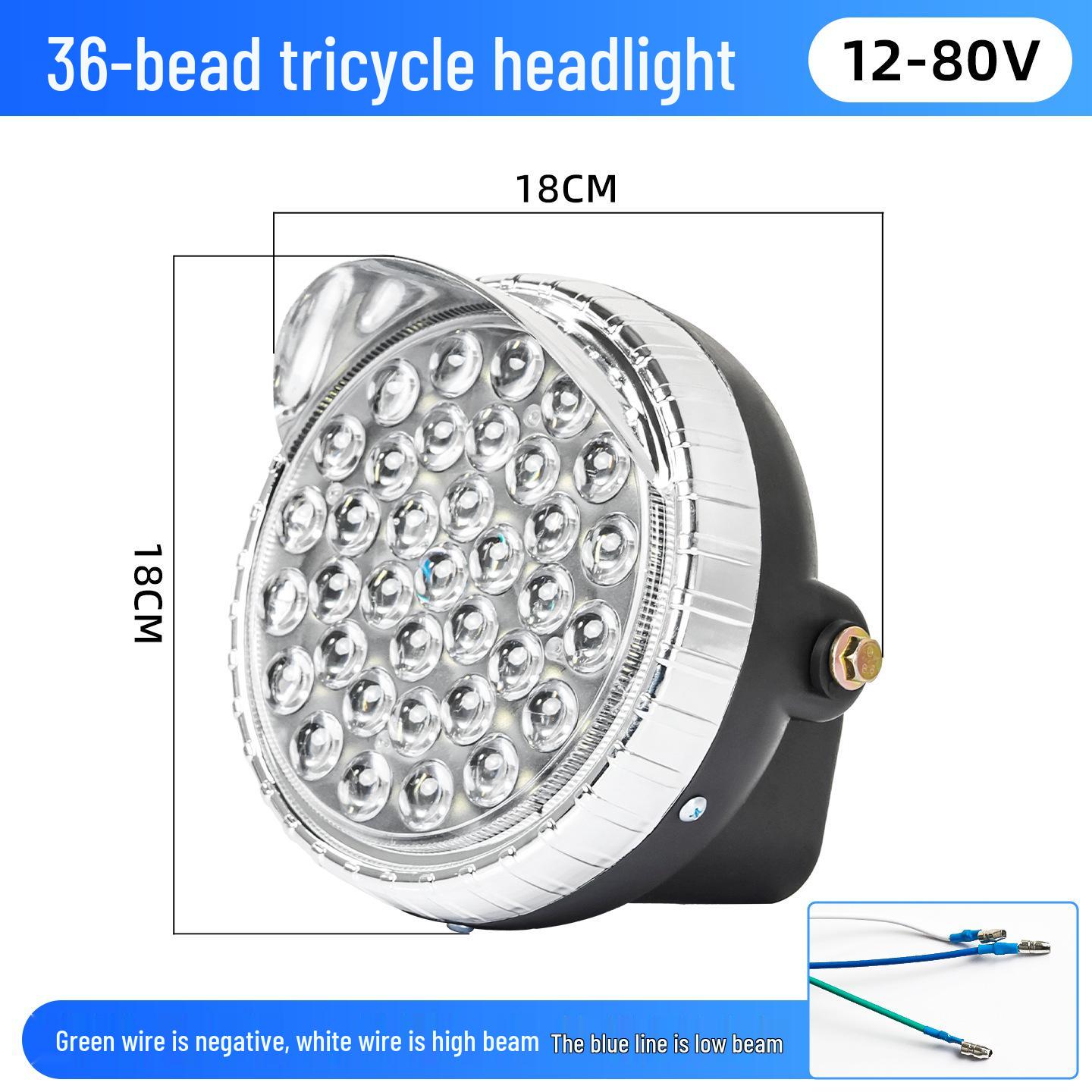 

Универсальная светодиодная фара для электрического трехколесного мотоцикла, суперяркая, 12 В-80 В.