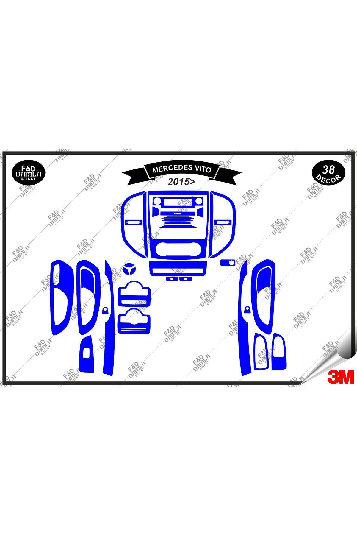 

Mercedes Vito 2015 Torpido Konsol Trim Göğüs Maun Kaplama Set 38 Parça Mavi