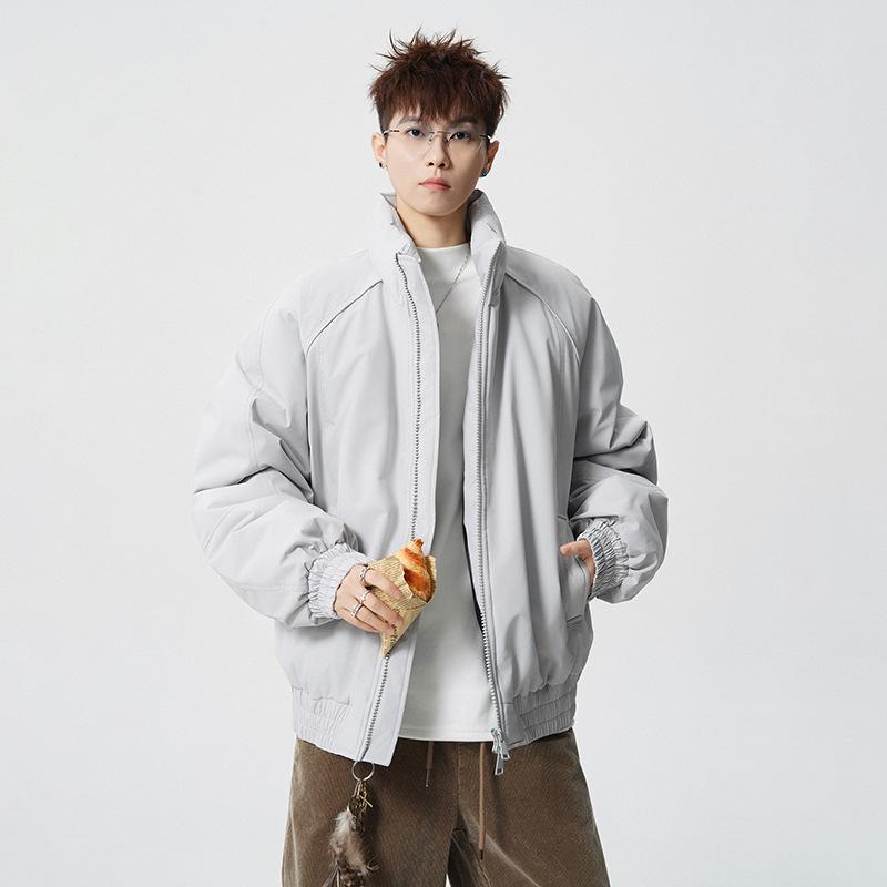 Trendy Unisex High Street Stand Collar Cotton Jacket - Versatile Autumn Winter Style