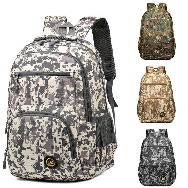 Camo Travel Backpack Large Capacity Outdoor Hiking Oxford Fabric Shoulder