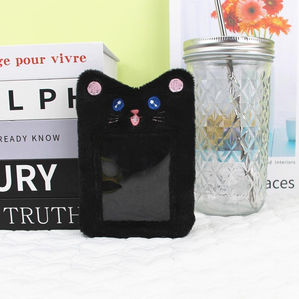 Bag Pendant Cartoon Photocard Holder Korean Style Bus Card Holder Fluffy Plush Card Bag  Lady