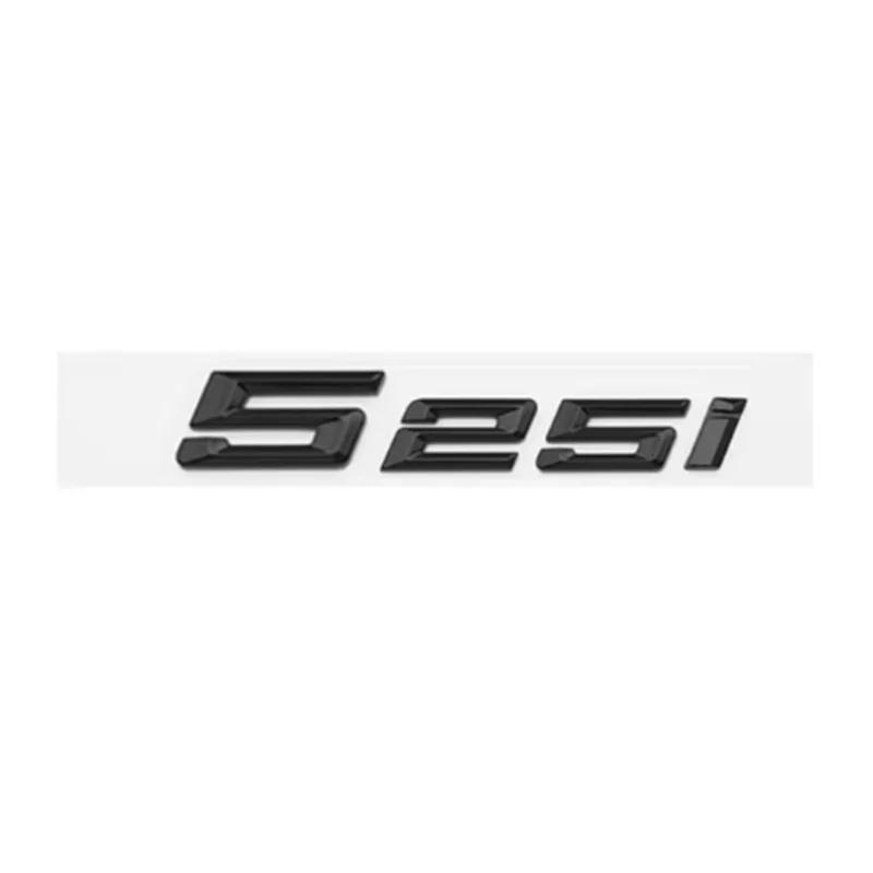 New Glossy Black Chrome Silver 3D Letters Numbers 520i 525i 530i Emblem for Car Trunk Sticker