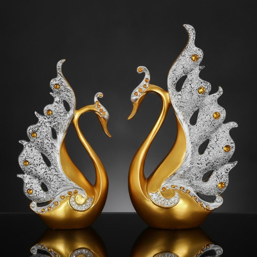 Peacock Figurines Ornate Figurine European-Style Resin for