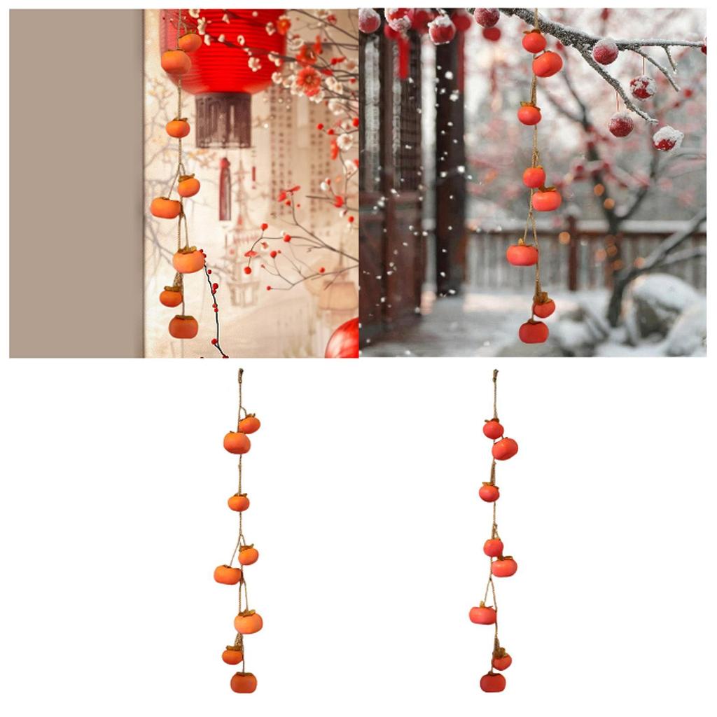 Simulation Persimmon Pendant Home Decoration Harvest Decor Realistic Cute Faux Fruit for Cafe Bedroom Holiday Living Room Office