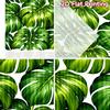 2D flat printing 2pcs Curtain Curtain Tropical Green Leaves Digital Printed Polyester Drapes All Season Party & Holiday Decor