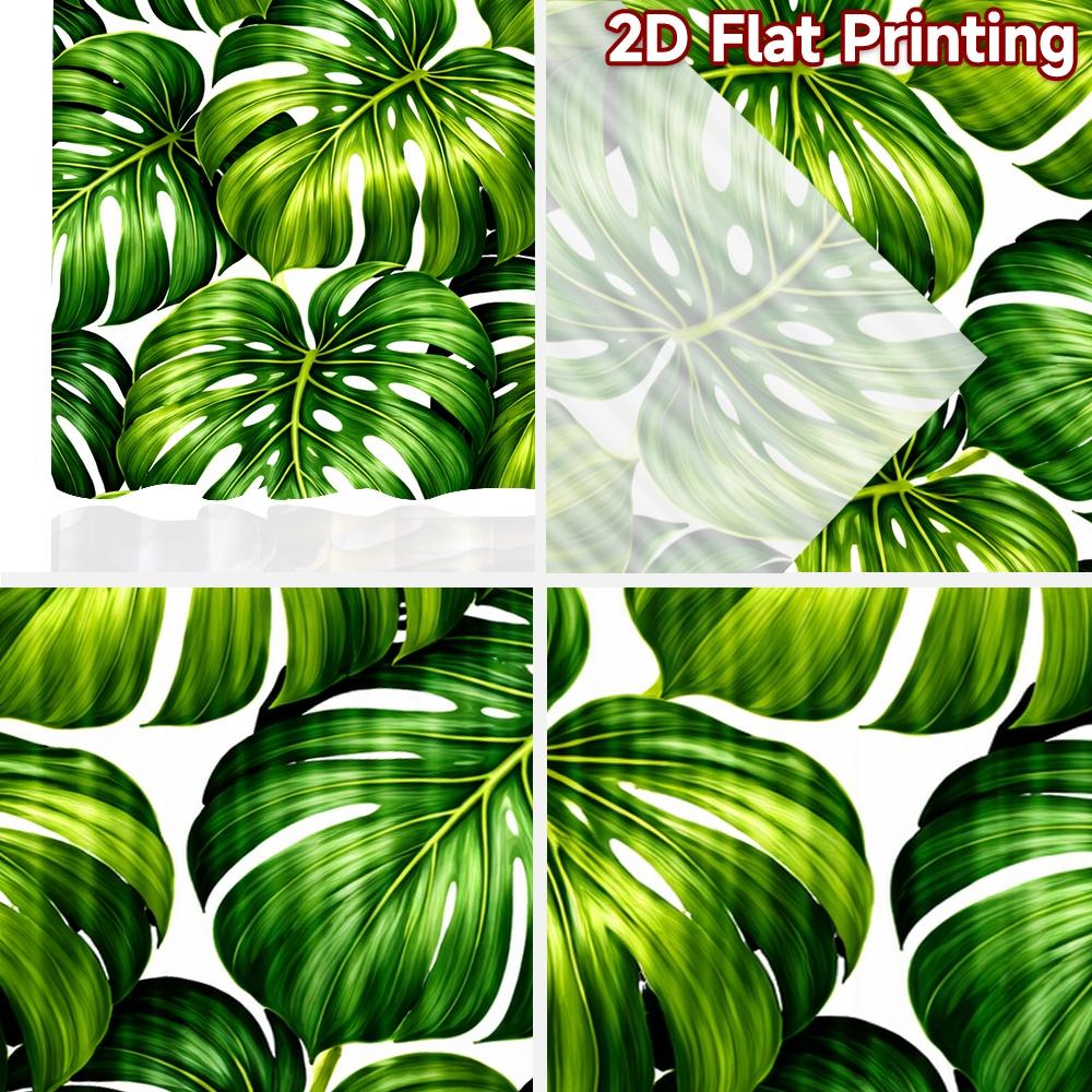 2D flat printing 2pcs Curtain Curtain Tropical Green Leaves Digital Printed Polyester Drapes All Season Party & Holiday Decor
