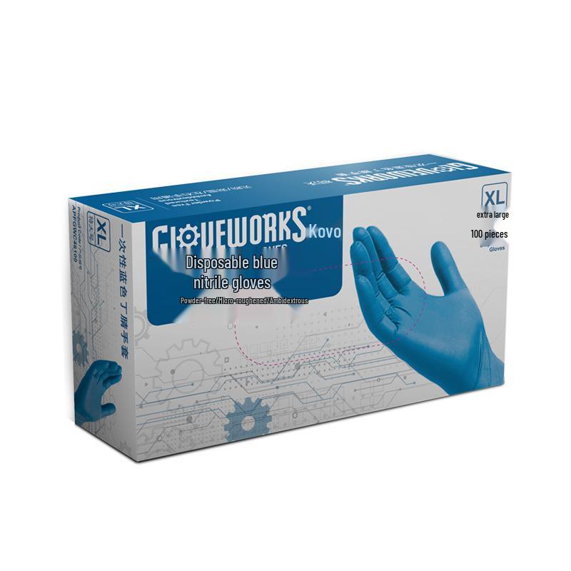 Aimas Blue Nitrile Disposable Protective Gloves – Thick, Durable, Food-Safe Inspection Gloves