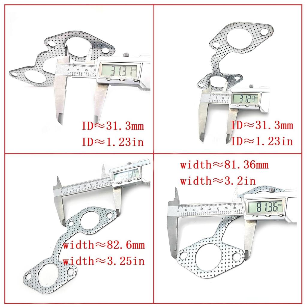 Exhaust Gasket Set +Exhaust Manifold Muffler Gasket +12PCS Stud & NUT 02156-50080 15221-91530 1A091-12360 1A091-12350 15263-12370 for Kubota V2203