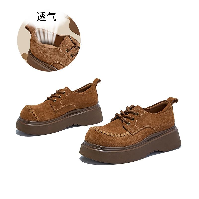 Foam sole leather fashion single shoes 2026 spring women s shoes casual commuting white shoes women 35