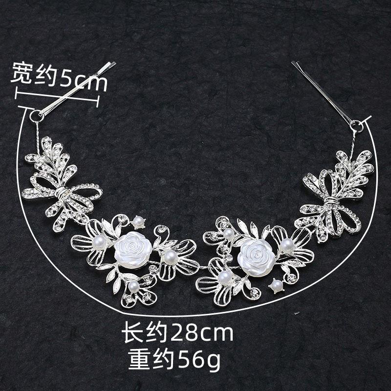 Flower Rhinestone Headband Banquet Dress Versatile Jewelry Wedding Bride Temperament Headgear Pearl Headband Diy