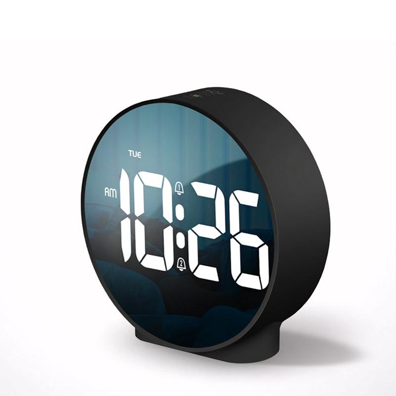 

Portable Digital Travel Alarm Clock Week Display Dual Alarms Adjustable Brightness Desk Clock for Office Bedroom Nightstand чёрный