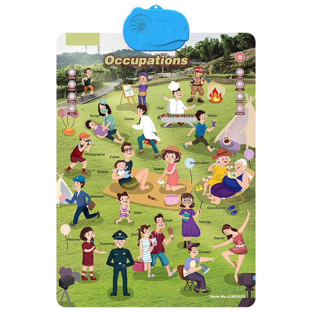 Diagramă de perete interactivă vorbitoare pentru copii Jucărie educativă pentru băieți și fete cu vârsta între 3-6 ani Jucărie distractivă pentru cogniție Alimentată cu baterii