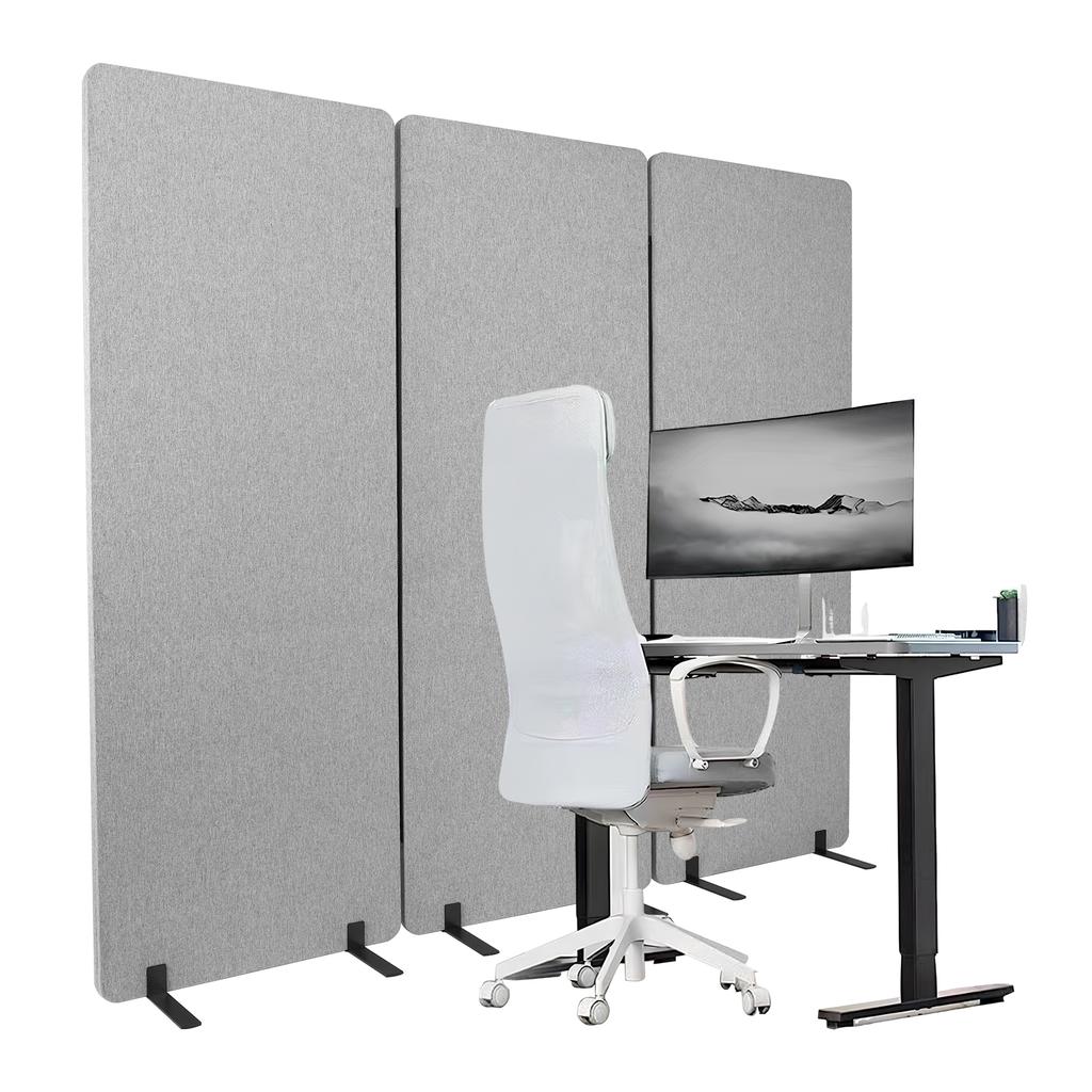 3 Panels Freestanding Partition Room Dividers Soundproof Privacy Panels Folding Room Divider for Office Room Restaurant Hospital