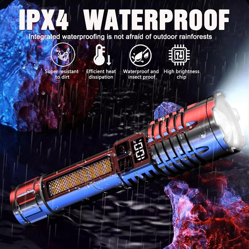 2 Pack Rechargeable LED Flashlights High Lumens Super Bright Flashlight with 5 Modes Waterproof Zoomable Powerful Torches
