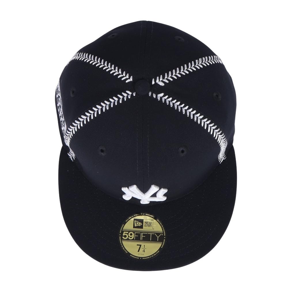 New Era 59FIFTY MLB Ball Stitch NY 7 5950 BALL STITCH WSSP NEYYAN NER36C5358 Cap, Navy, 1/2 inch, NVY, 14388872,