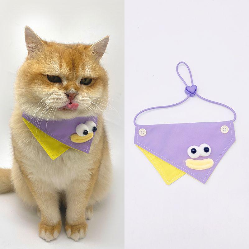 Pet Supplies Spring and Summer Triangle Scarf Cartoon Accessories Cute Cat Bib Small Dog Bib Neck