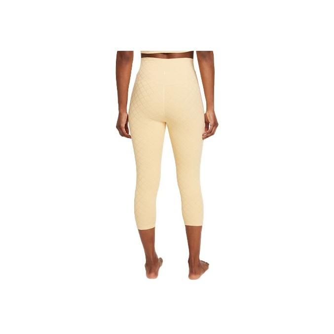 Nike Yoga Luxe Jacquard Solid Quick-Dry Breathable High-Waist Leggings Women Leggings Yellow DA1065-294