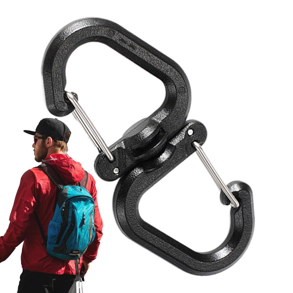 1pcs 360 Degree Double Carabiner Keychain Keychain Locking Hooks Portable S Chain Hooks Multi-Use Backpack Keychain Carabiner