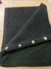 2025 Autumn/Winter Merino Wool Slanted Hem Cape with Gold Buckle
