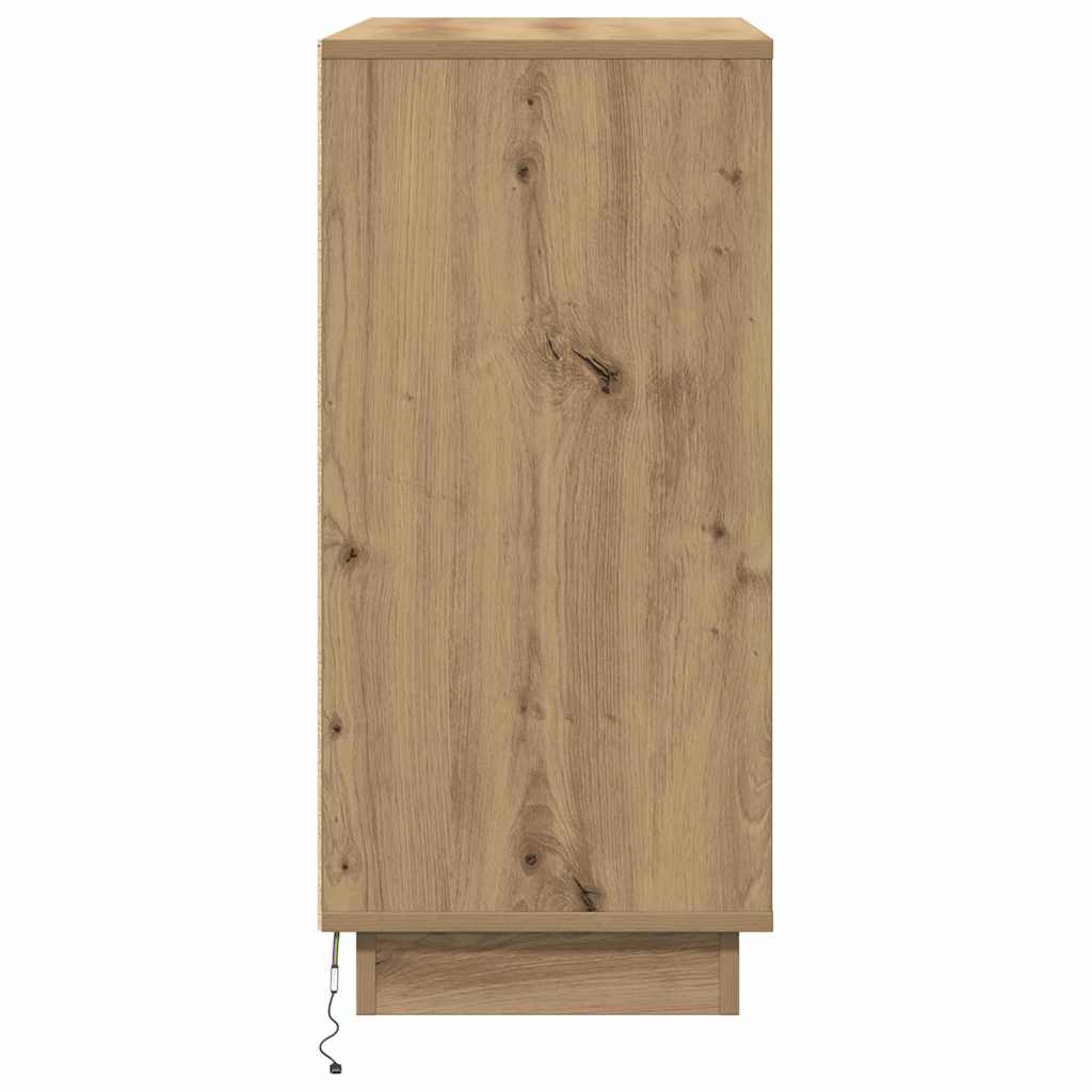 LED Sideboard in Artisan Oak Finish 71 x 34.5 x 75 cm