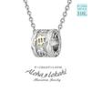 Hawaiian Jewelry Necklace, Stainless Steel, Honu (Sea Turtle) Eternity Ring, Scroll Design, 3D Tube Barrel, Yellow Gold, with 45cm Cable Chain