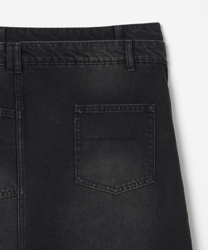 Milo Woman Denim Midi Wrap Skirt [Black Denim]