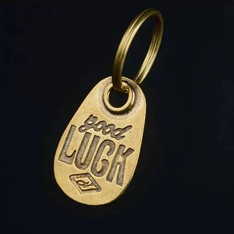 Brass Goodluck Motorcycle Car Keychain Male Trend Personality Creative Trend Brand Ami Kaji Accessories