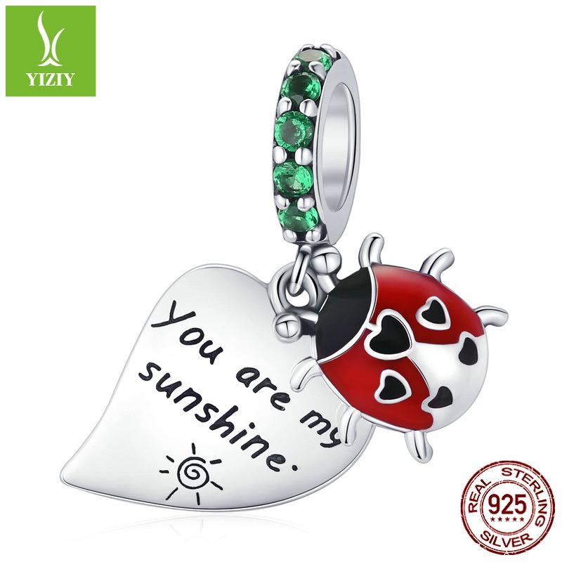 S925 Sterlingsilber Bienenanhänger Zubehör, Nischen-Premium-Insekt DIY Armband Perlen Schmuck