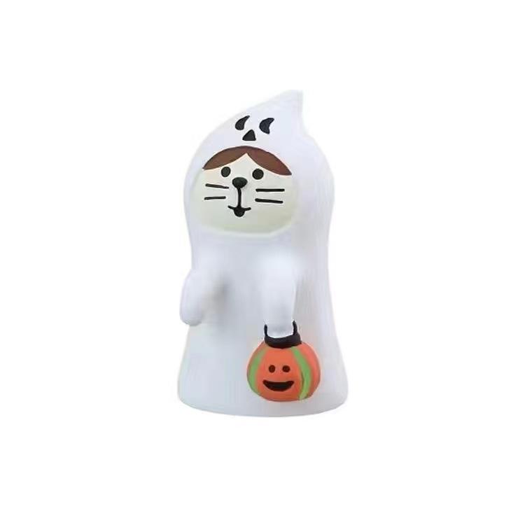 2026 Halloween Series Ornament Ghost Face Ghost Autumn Harvest Pumpkin Micro Scene Decole Resin Craft Small Ornament Collection