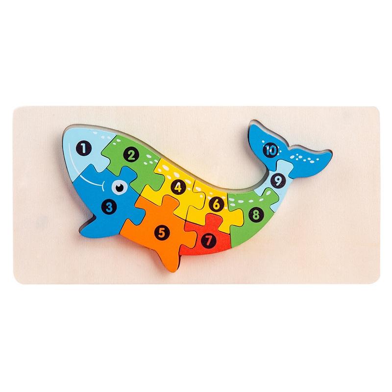 Wooden Children'S Educational Toys 4-6 Early Education Cognitive Building Block Animal Traffic Shape Matching 3D Three-Dimensional Puzzle