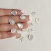 Natural White Faceted Mother-of-Pearl Water Drop Patch for Earrings and DIY Jewelry, 11x14mm.