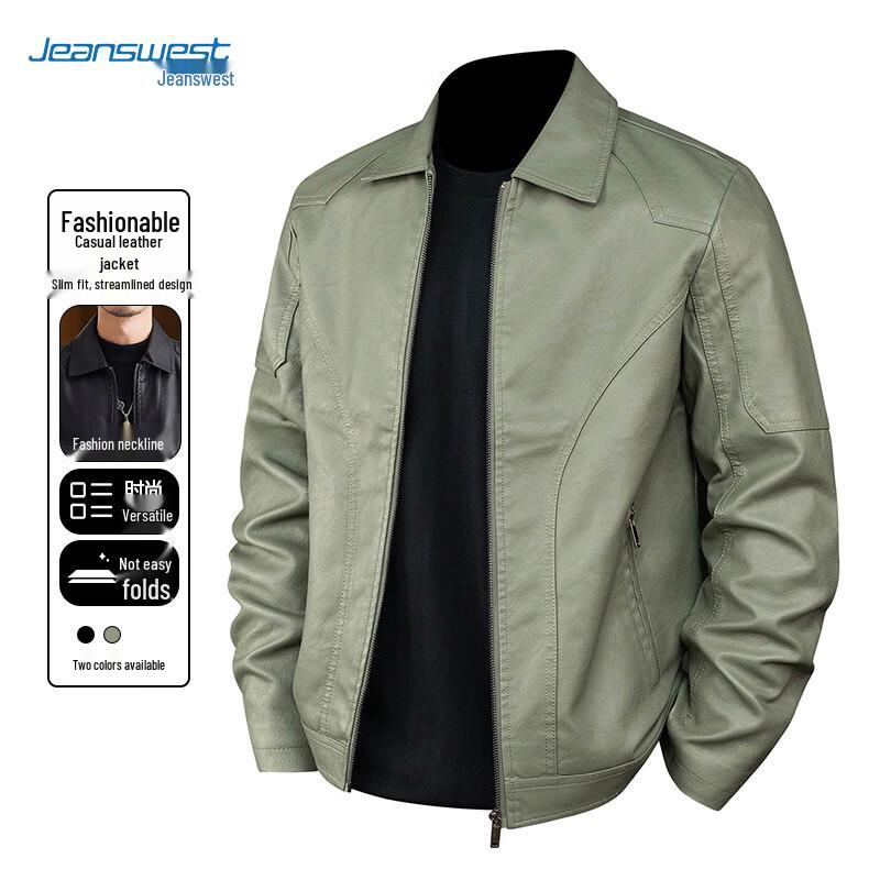 

JEANSWEST Men s Casual Winter PU Leather Jacket 2XL