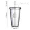 Double Layer Straw Milk Tea Cup With Lid, Portable Water Cup, Fruit Tea Cup, Small Creative Plastic Cup For Summer, Water Bottle