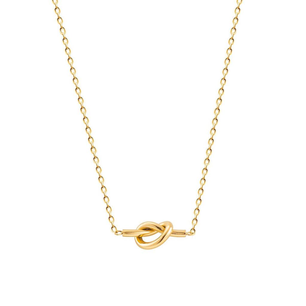 Versatile Knotted Necklace Love Pendant Female Niche Design Does Not Fade Collarbone Chain Premium