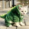 Ubranka dla zwierząt domowych Kot Pies Halloween Ubranka dla psów dla małych psów Zabawny dinozaur Cosplay Kostium Zimowy ciepły płaszcz dla kota Bluzy z kapturem z polaru Sweter