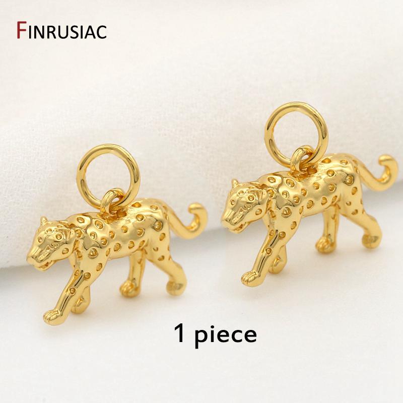 

New Designer 14K Gold Plated Brass Leopard Shape Pendants Charms For DIY Creative Bracelets Necklaces Pendant Making Accessories