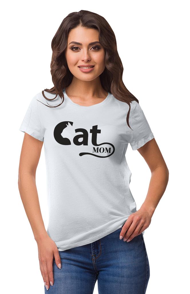Inkmeso Crew Neck Cat Mom Graphic Tshirt Short Sleeve Women Cotton Tee