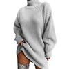 Solid Color Sweater Dress Half High Collar Raglan Long Sleeve Loose Fit Knitting Dress Autumn Winter Mini Dress Knitwear