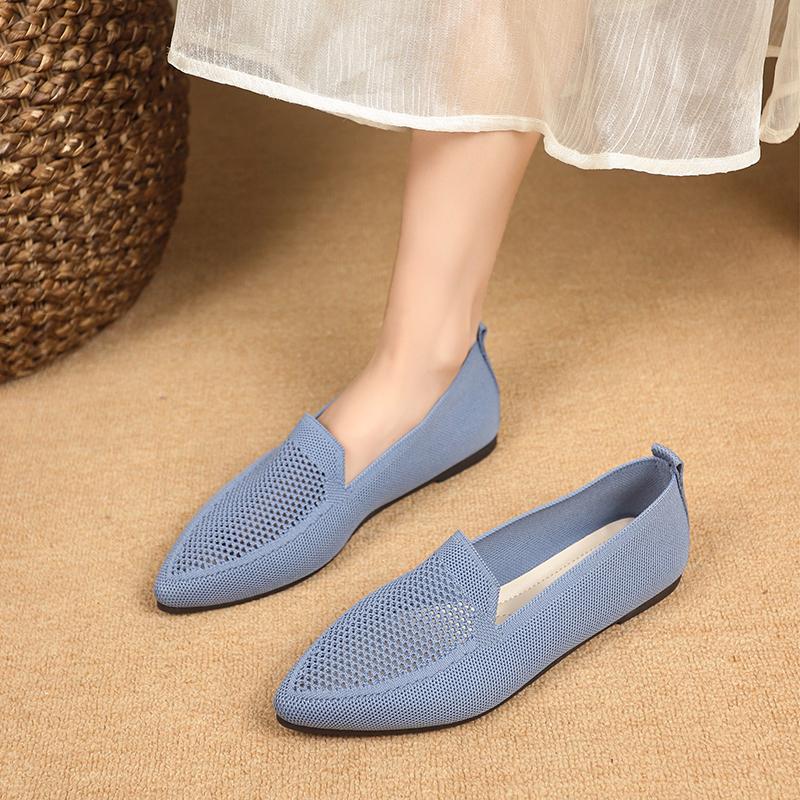2025 New Women Flats Shoes  Summer Casual Mesh Breathable Flat Shoes Ladies Comfort Light Sneakers Women Slip On Loafers Shoes
