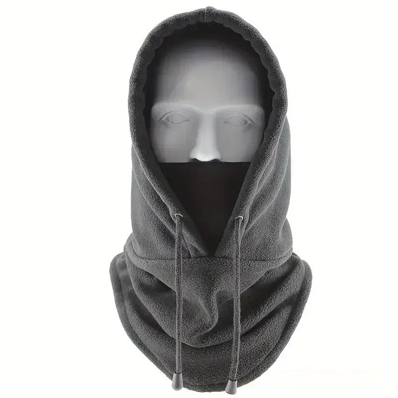 

Outdoor Winter Thermal Fleece Balaclava Scarf Ski Face Mask Neck Warmer Snood Hood Hat Windproof Cold Warm Riding Cap Sports сірий