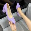 Fashion Patent Leather PU Woman Pumps 10cm Square Heels Sexy Party Pointed Toe Luxury Women's Shoes Super Big Size 35-43